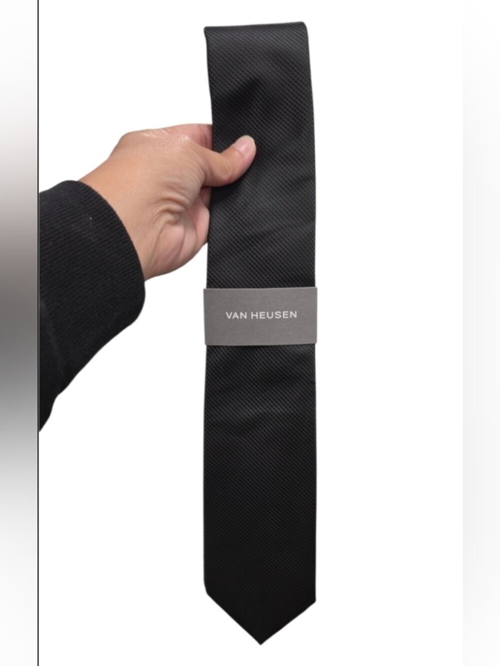Van Heusen Black Textured Necktie